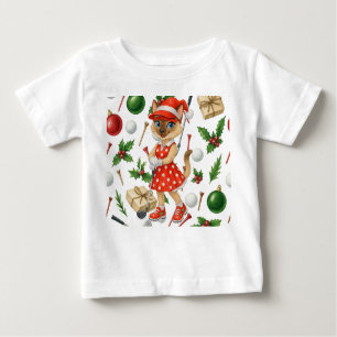 Golf Christmas themed for Cat Lovers Baby T-Shirt