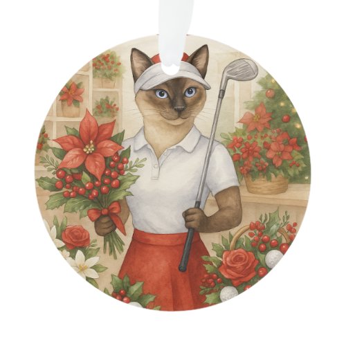 Golf Christmas themed for Cat woman Golfer Ornament