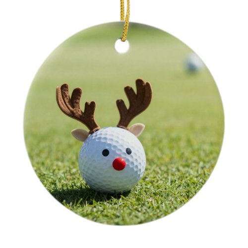 Golf Christmas themed for Christmas Ceramic Ornament
