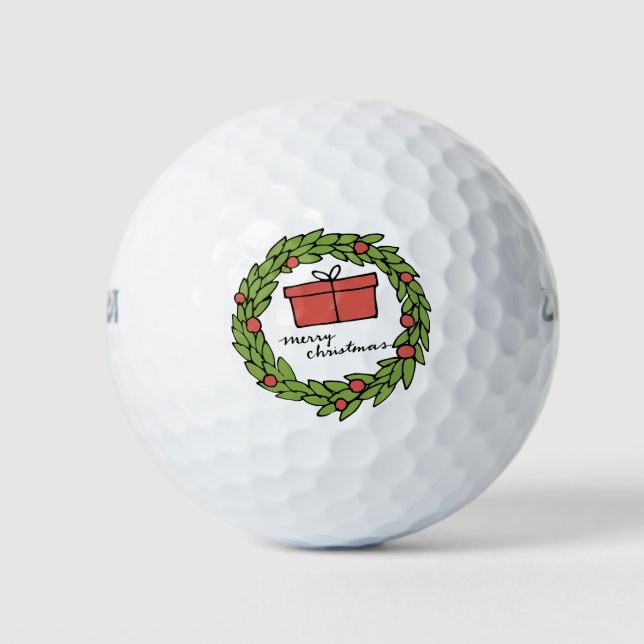 Golf Christmas themed for Golfer  Balls (Front)