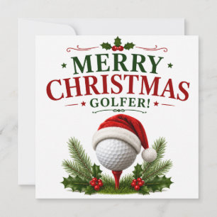 Golf Christmas themed for golfer Holiday Card