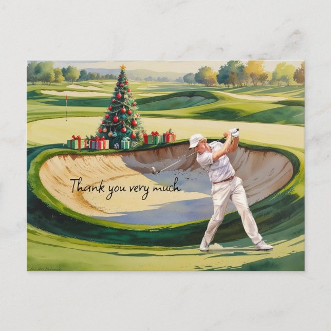 Golf  Christmas themed for golfer Postcard (Front)