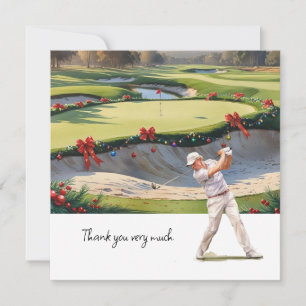 Golf  Christmas themed for golfer thank you gifts Card