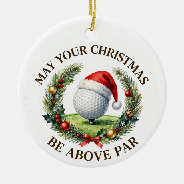 Golf Christmas Themed for Tree Ornament  (Front)