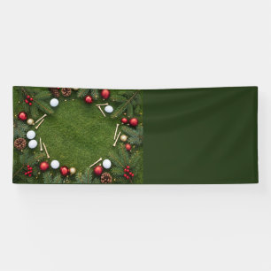 Golf Christmas Themed on Green Grass Banner