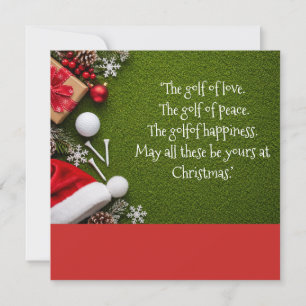 Golf Christmas themed on putting green Holiday Card
