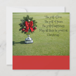 Golf Christmas themed on putting green Holiday Card