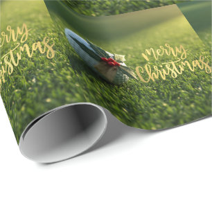 Golf Christmas themed on Putting Green Wrapping Paper