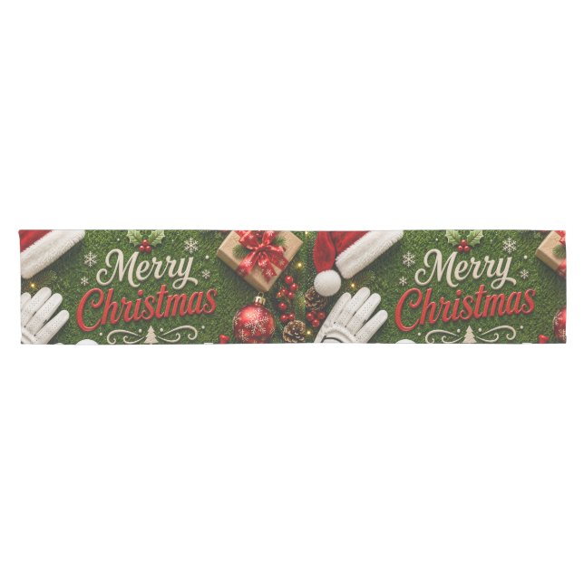 Golf Christmas themed  Short Table Runner (Horizontal)