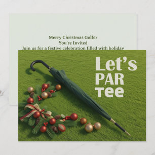 Golf Christmas themed with golf umbrella Invitation