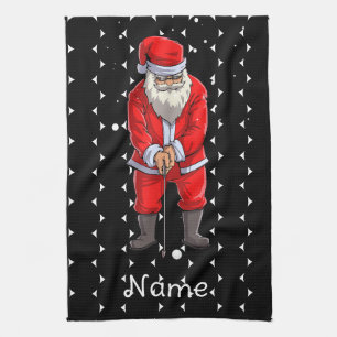 Golf Christmas towel for Golfer with Santa Claus 