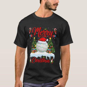 Golf Christmas Tree Lights Santa Sports Player Xma T-Shirt