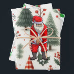 Golf Christmas with ball and iron for golfer  Wrapping Paper Sheets<br><div class="desc">Golf Christmas with ball and iron for golfer</div>