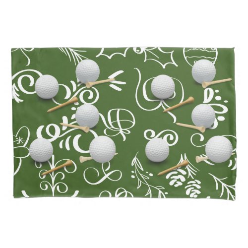 Golf Christmas with golf ball for golfer Pillow Case