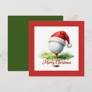 Golf Christmas with golf ball  Holiday Card