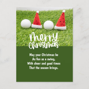 Golf Christmas with Golf Ball Holiday Postcard