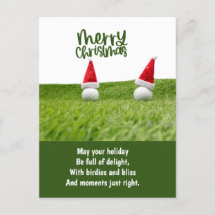 Golf Christmas with Golf Ball Holiday Postcard