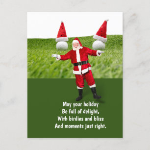 Golf Christmas with Golf Ball Holiday Postcard