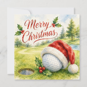 Golf Christmas with golf ball with christmas decor Card