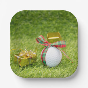 Golf Christmas with golf balls   Paper Plates