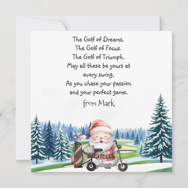Golf Christmas with  Santa Claus blessing  Holiday (Front)