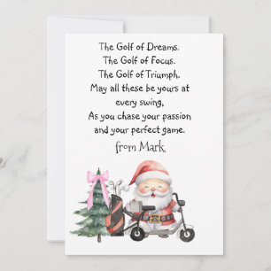 Golf Christmas with Santa Claus blessing Holiday Card