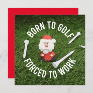 Golf Christmas with Santa Claus born to golf Holiday Card