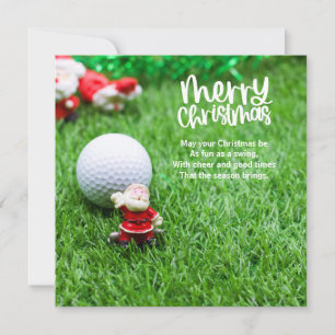 Golf Christmas with Santa Claus Holiday Card