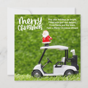 Golf Christmas with Santa Claus Holiday Card