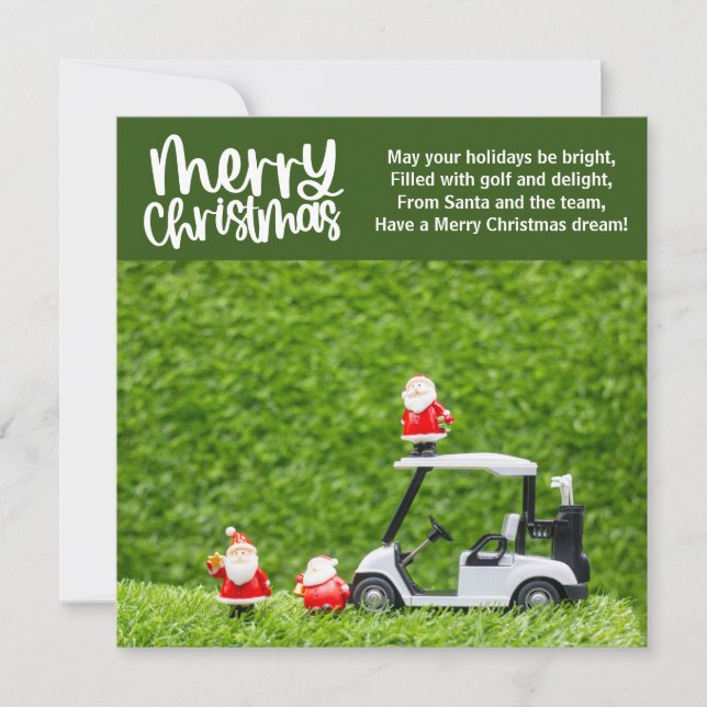 Golf Christmas with Santa Claus  Holiday Card (Front)