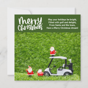 Golf Christmas with Santa Claus  Holiday Card
