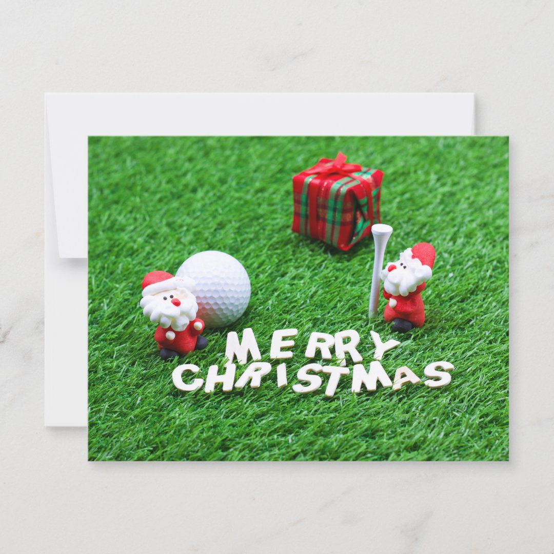 Golf Christmas With Santa Golf Ball And Tee | Zazzle