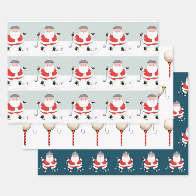Golf Christmas Wrapping Paper (Set)