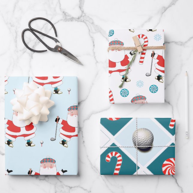 Golf Christmas Wrapping Paper (Front)