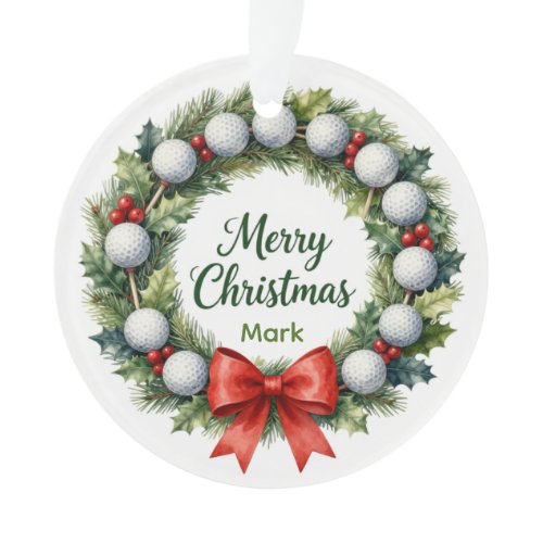 Golf Christmas Wreath  Ornament