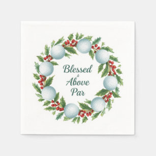 Golf Christmas Wreath with Golf Ball Wreath Napkins