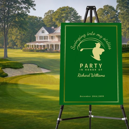 Golf Classic Green Golden Player Men 60th Birthday Foam Board