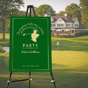 Golf Classic Green Golden Player Men 60th Birthday Foam Board