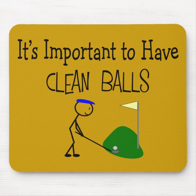 Golf "CLEAN BALLS"  Golf Humor Gifts Mouse Pad (Front)