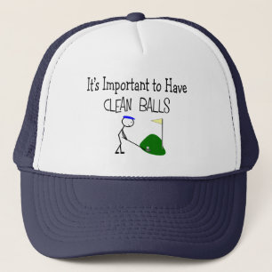Golf "CLEAN BALLS" Golf Humor Gifts Trucker Hat