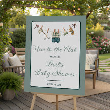 Golf Clothesline, New to the Club Baby Shower