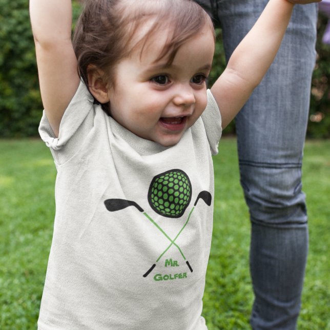 Golf Club and Ball Baby T-Shirt (golf plying golfer golfing funny baby.)