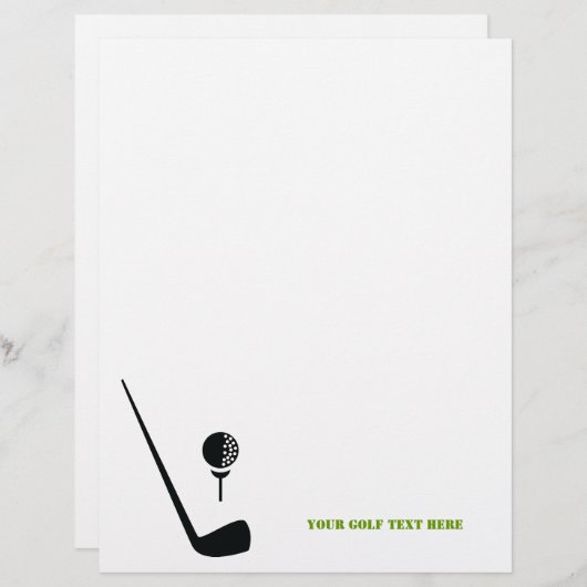 Golf club and ball black, green custom flyer (Front/Back)