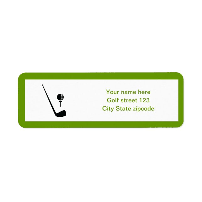 Golf club and ball black, green custom label (Front)