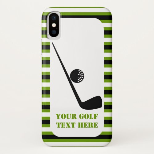 Golf club and ball black, green stripes