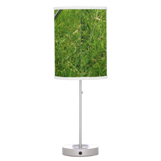 Golf Club and Ball in Green Grass Table Lamp (Back)