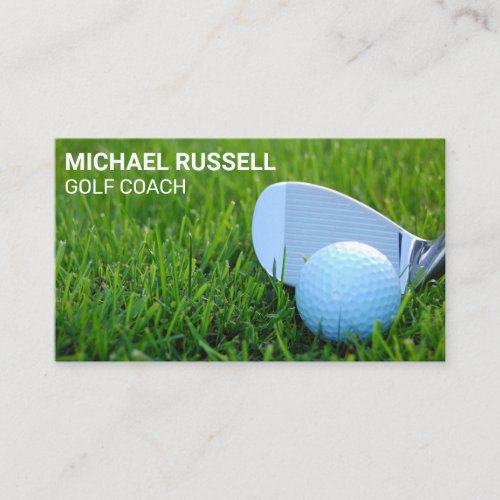 Golf Club and Ball in the Grass Business Card