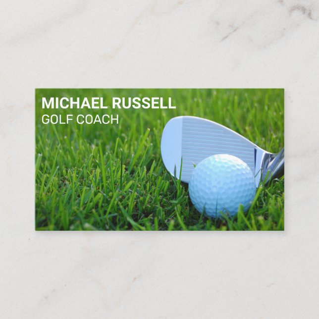 Golf Club and Ball in the Grass Business Card (Front)