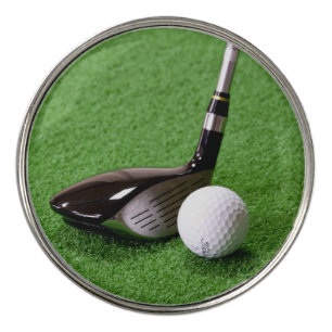 Golf club and ball on a green surface Best Golf Ball Marker