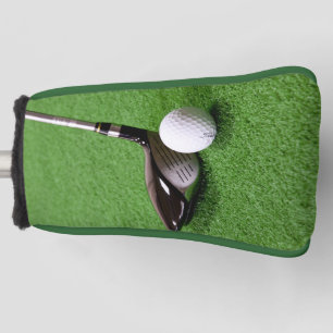 Golf club and ball on a green surface Putter  Head Cover